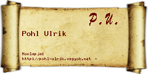 Pohl Ulrik névjegykártya